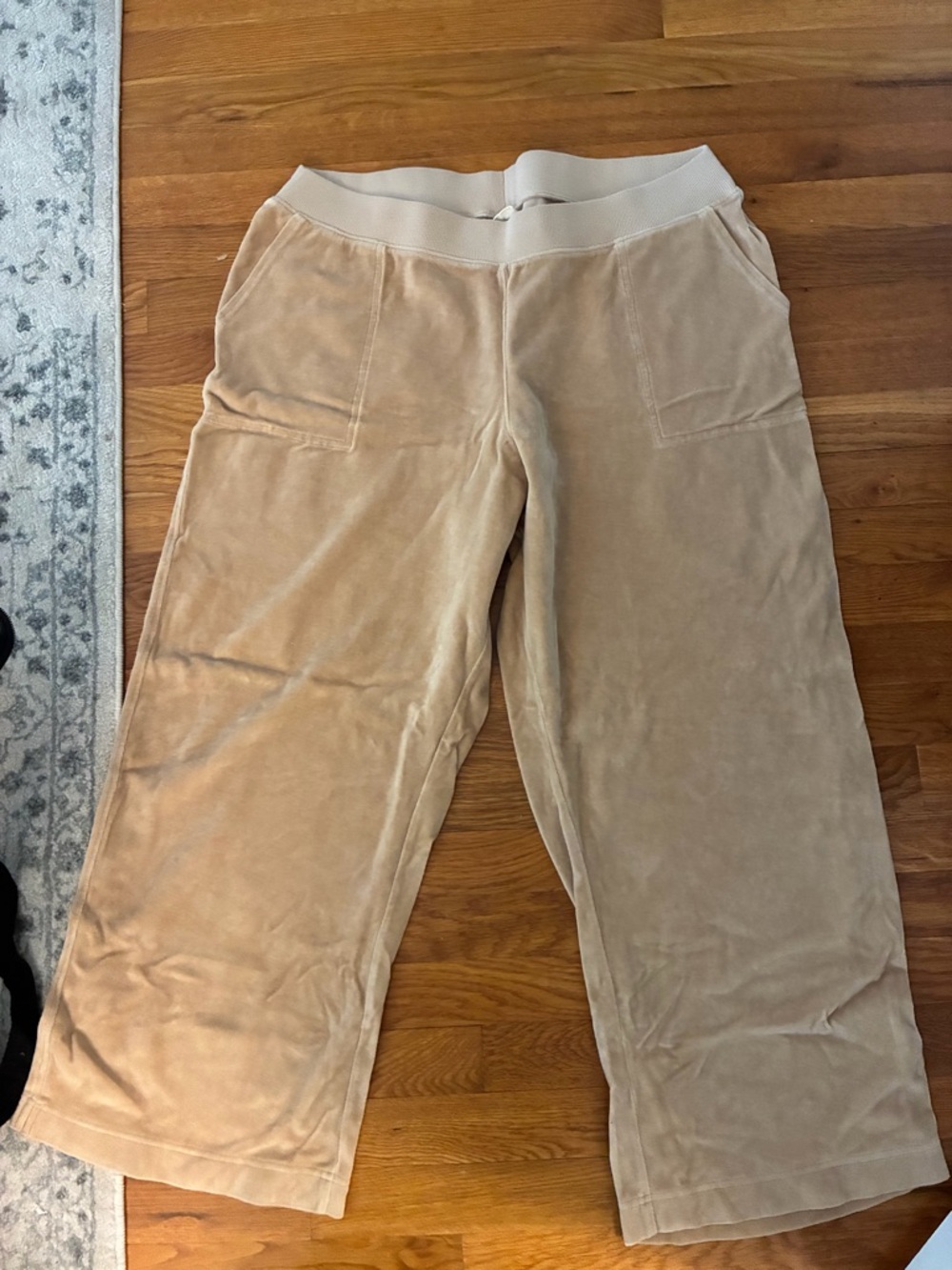 Pact XXL Beige Velour Wide Leg Lounge Pants